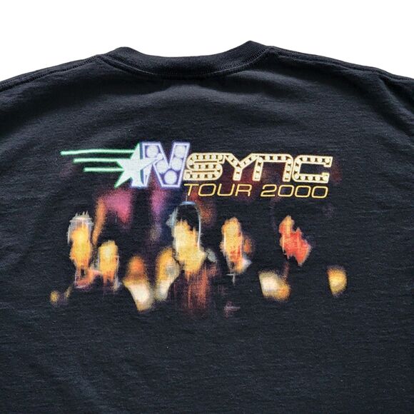 Vintage NSYNC Tour 2000 Band T Shirt Black Winterland Paper Tag Double Sided Y2K - Picture 6 of 9